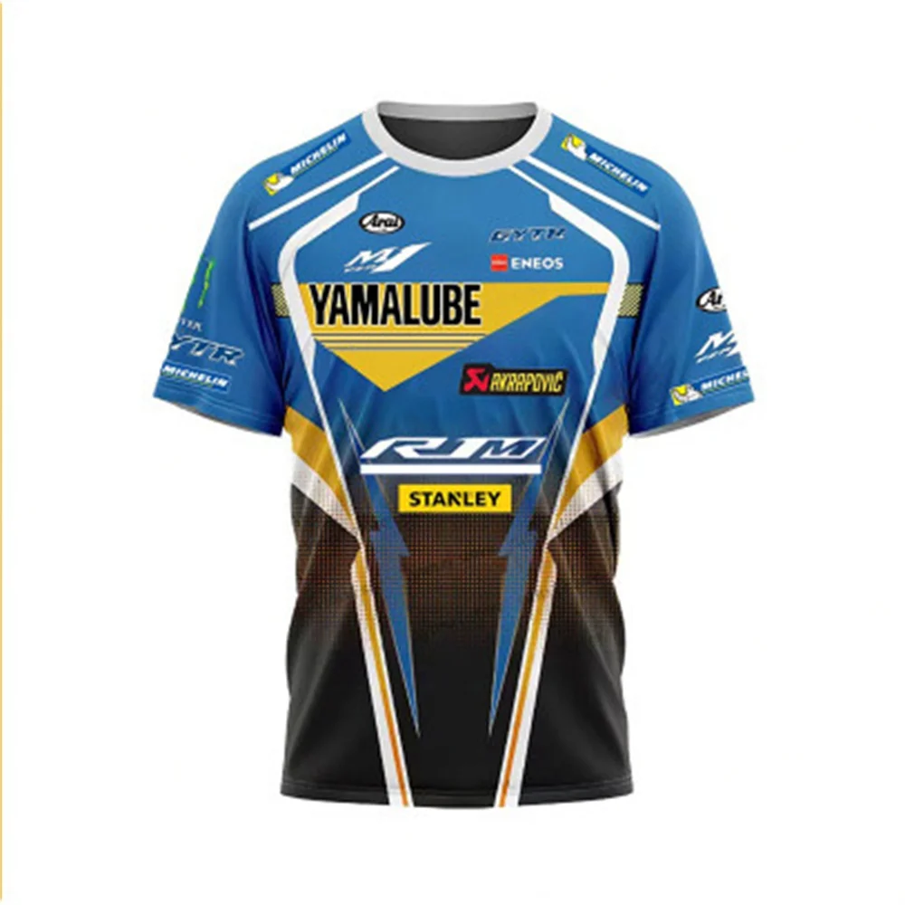 

MOTO GP Yamaha racing T-shirts, summer quick-drying motorcycle off-road riding short-sleeved, breathable sportswear.
