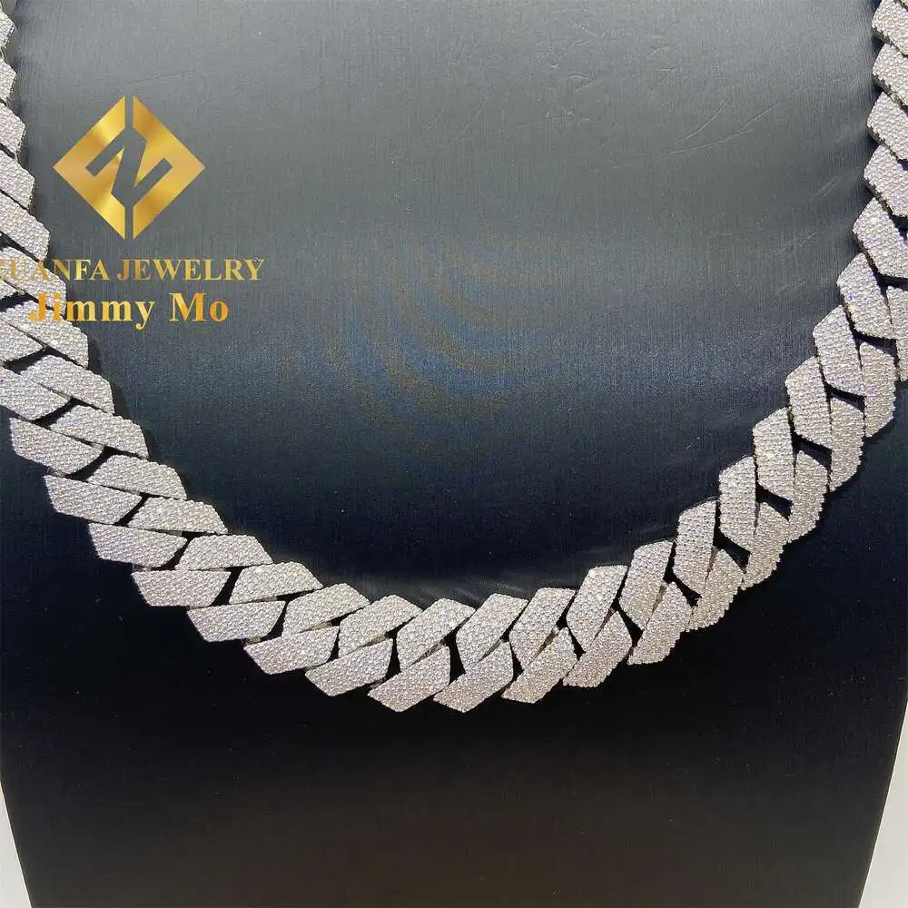 Best Selling 15mm 18mm S925 Iced Out Man Hip Hop Jewelry Gra Certificates Pass Diamond Tester Vvs1 Moissanite Cuban Link Chain