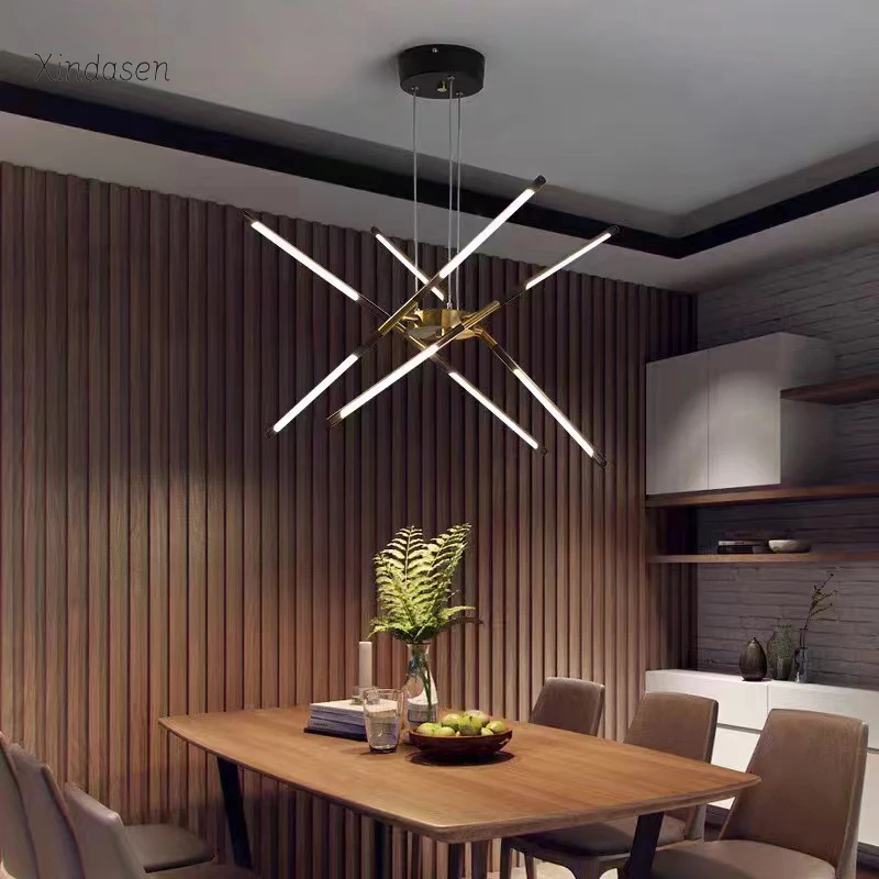 

Minimalist Modern LED Chandelier For Living Room Bedroom Dining Table Kitchen Pendant Light Nordic Black Gold Lustre Hanglamp 조명