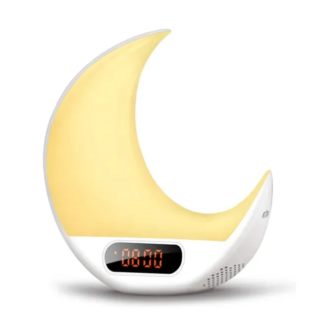 

2021 new arrival gadgets wake up light sunrise simulation alarm clock with Remote control and FM Radio