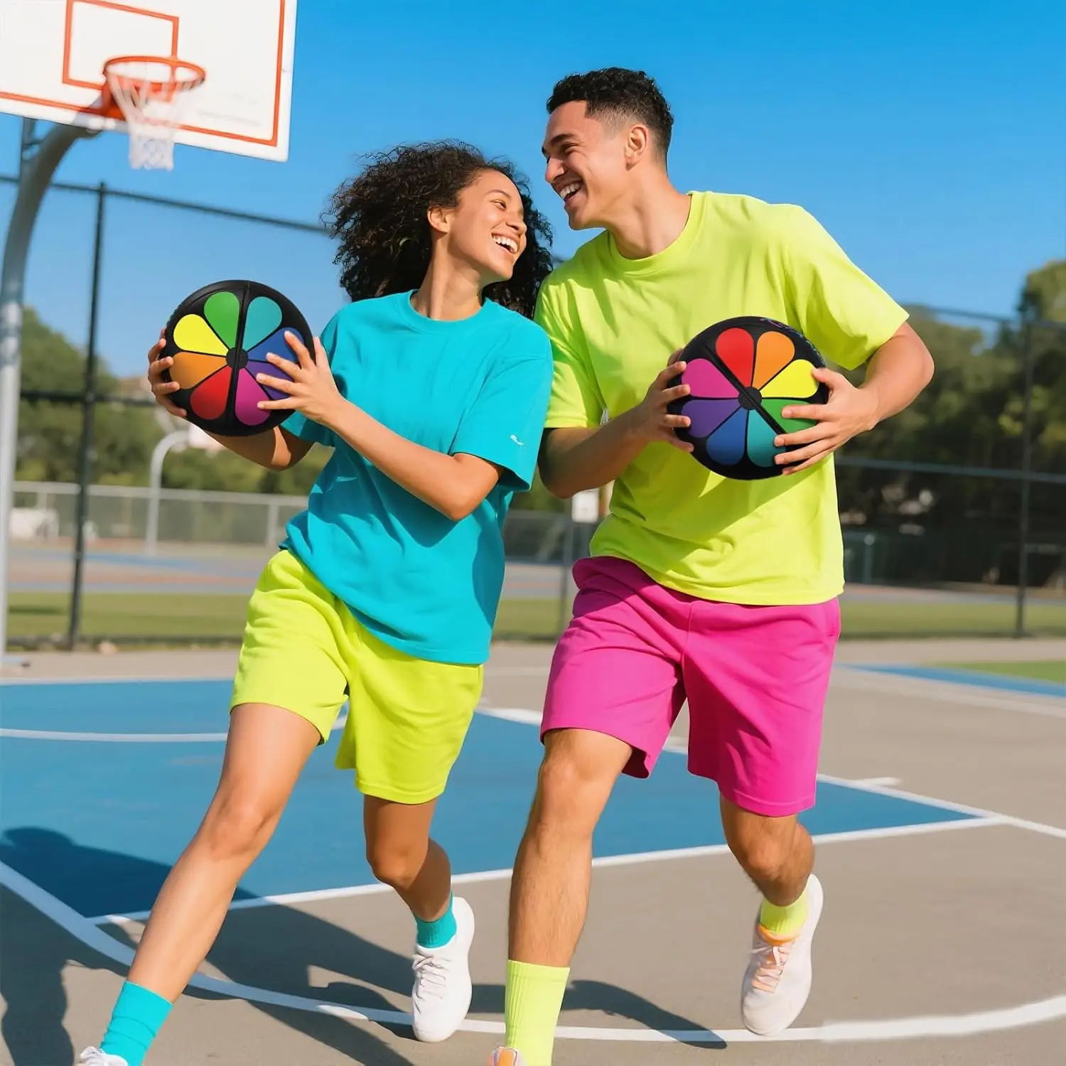 Kuangmi Love Lucky Series basketbal, officiële maat 7 (29,5"), Limited Collector's Edition Art Ball