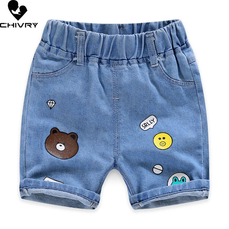 Neue 2022 Kinder Sommer Denim Shorts Baby Jungen Mädchen Mode Cartoon Denim Shorts Kinder Casual Jeans Mädchen Kurze Hosen Kleidung