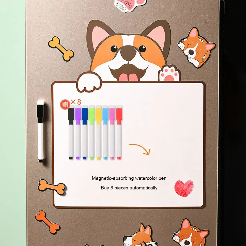 Refrigerator Sticker Message Board Erasable Dog Whiteboard Magnet Personality Creative Home Decoration