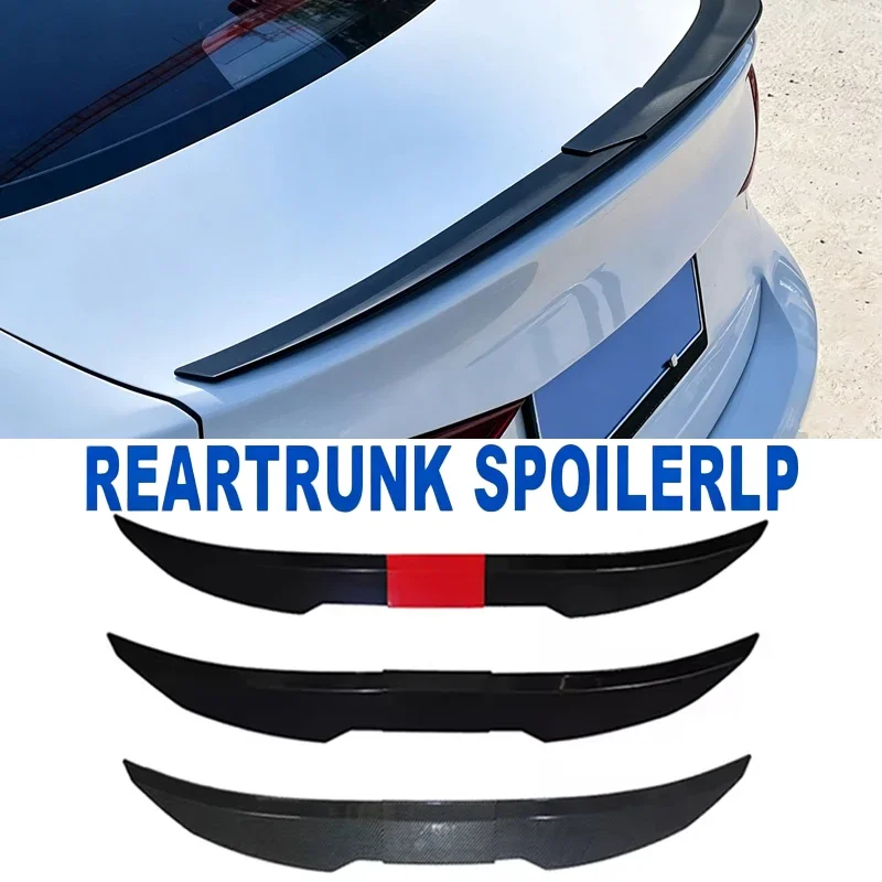 For Cadillac CT4 Sedan V-Shape No-Punch Car Trunk Fixed Spoiler ABS Blade Style Roof Middle Tail Wing Auto Refit Accessory