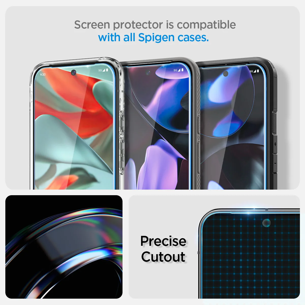 Spigen Glas.tR EZ Fit Folia Ochronna na Ekran do Google Pixel 10/9 Pro XL, 10/9 Pro, 10/9 — zdjęcie produktu 6