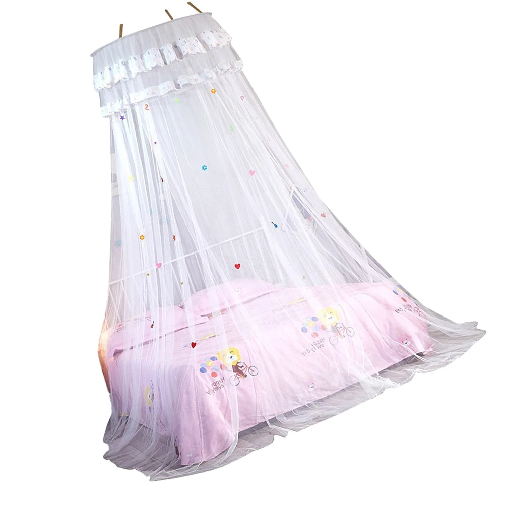 

Hanging Mosquito Net Multipurpose Round Dome Bed Curtain Polyester Fiber Canopy Lace