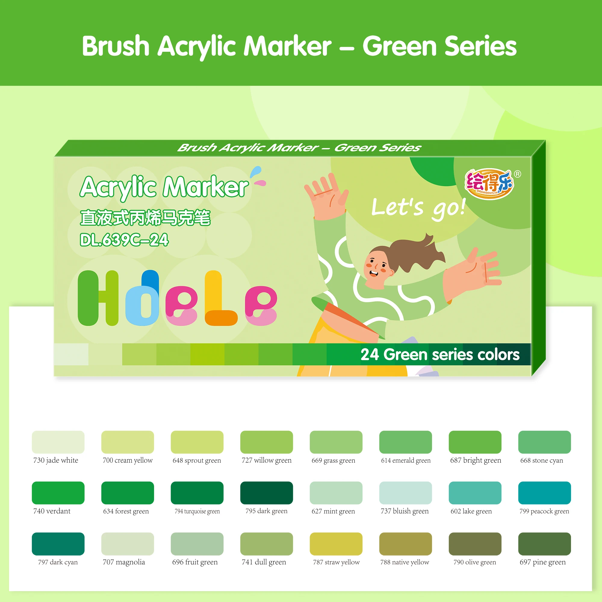 Hdele 240/72/24/8 Farben Pinsel-Acrylmarker-Set, für Notizbücher, DIY-Graffiti-Zeichnen, Acrylfarbstifte für Studenten – Detail 17