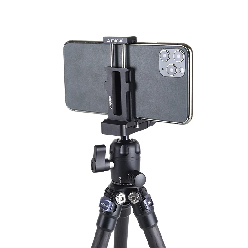 AOKA AP5590 حامل هاتف ثلاثي القوائم Selfie عصا حامل كليب العالمي الهاتف الذكي محول لايف كليب E-كليب شحن مجاني