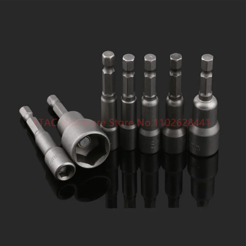 1Pc 5mm-19mm Impact Socket Magnetic Nut Screwdriver 1/4 hex key set Drill Bit Adapter for Power Drills Impact Drivers Socket kit