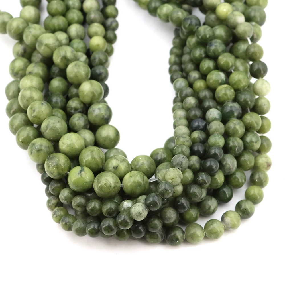 4/6/8/10/mm Natürliche Xinyi Jade Perlen Runde Lose Spacer Perlen für Schmuck Machen liefert DIY Energie Heilung Armbänder Halskette