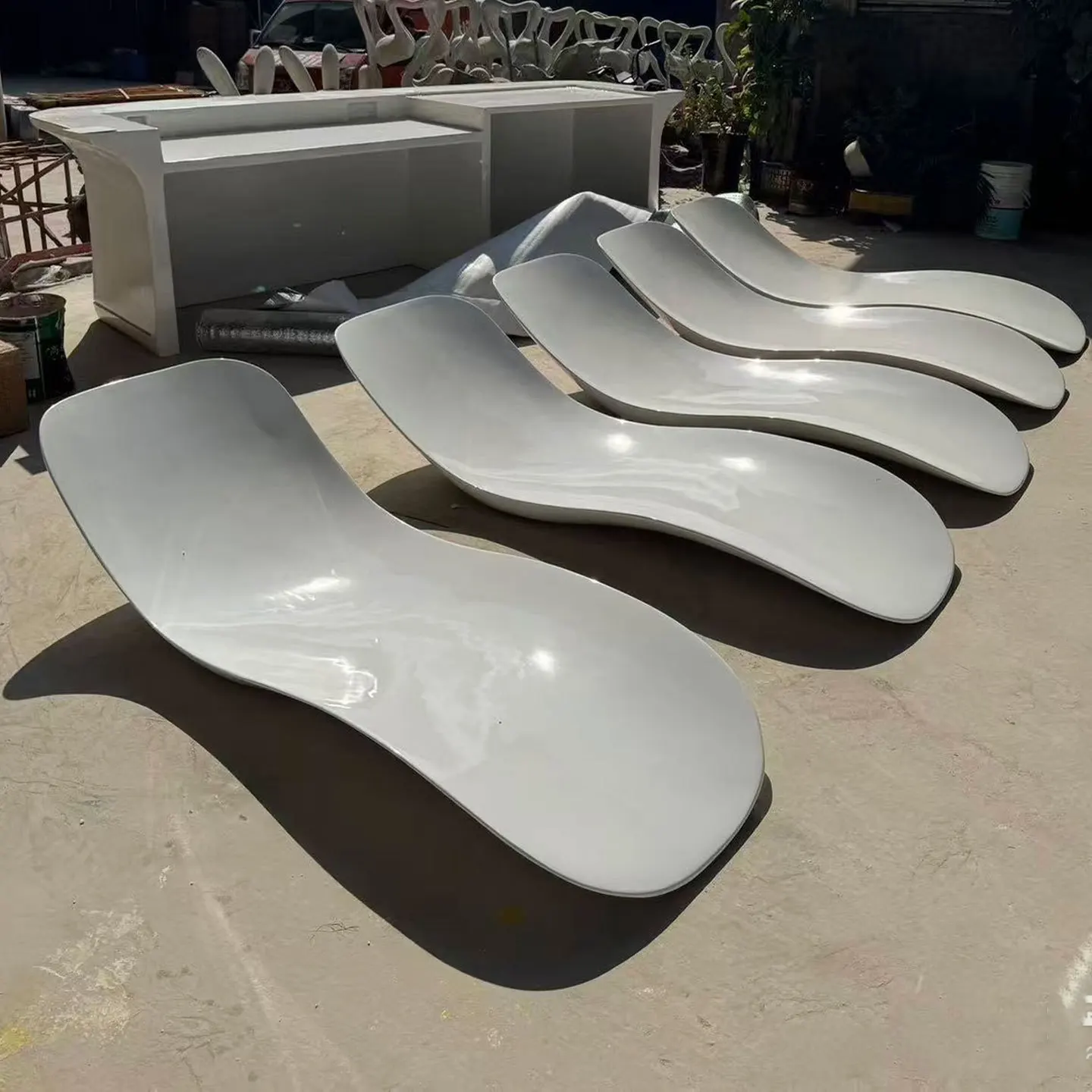 FRP lounge chair, outdoor weathering and waterproof, hotel swimming pool leisure beach chair