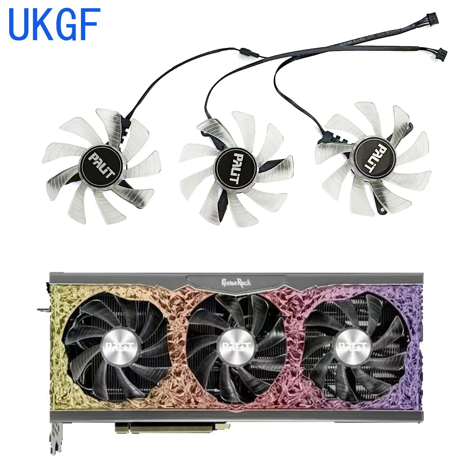 

TH9215B2H-PFC01 RTX 3080 3090 GPU replacement fan 4PIN for Palit RTX 3090 3080 3070 3090 Ti 3070ti Gamerock cooling