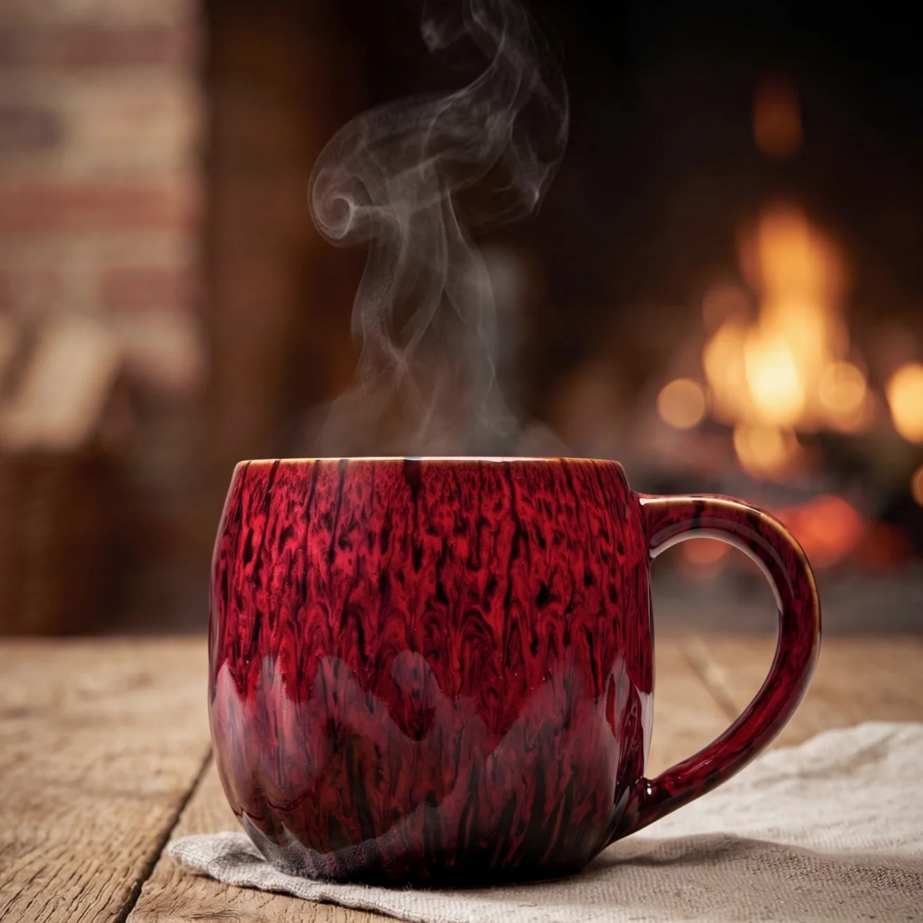 20oz Large Coffee Mug - Unique Handcrafted Look Ceramic Cup, Large Tea Mug, Microwave & Dishwasher Safe (red) 3