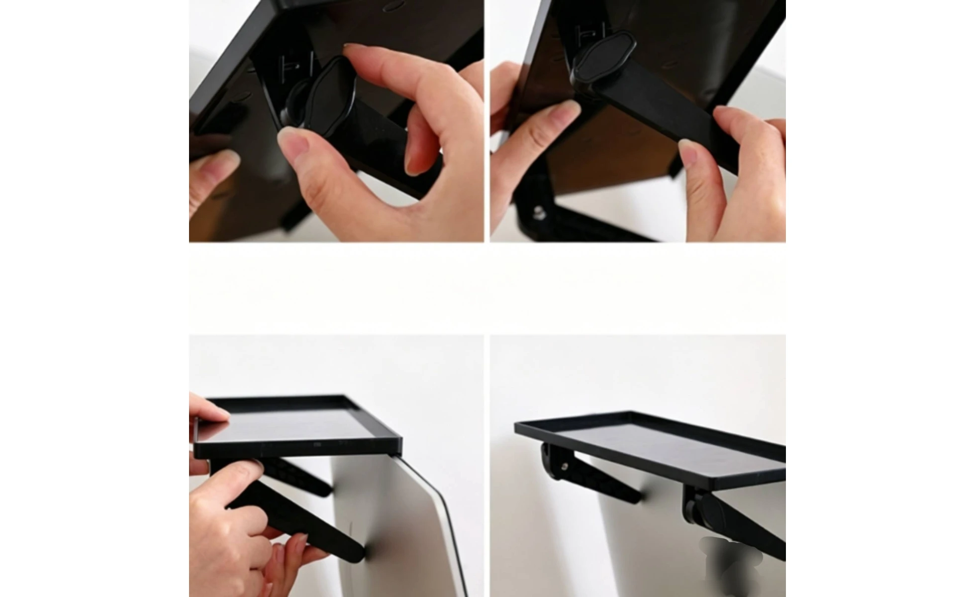 Monitor Top Shelf Raised Edges Screen Top Tray Computer Monitor Shelf Even Surface Desktop Organizer Stand Black