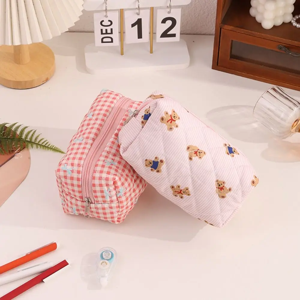 جديد Bowknot/الدب القلم حقيبة سعة كبيرة حقيبة أدوات مكتبية محمولة متعددة الوظائف مقلمة هدية