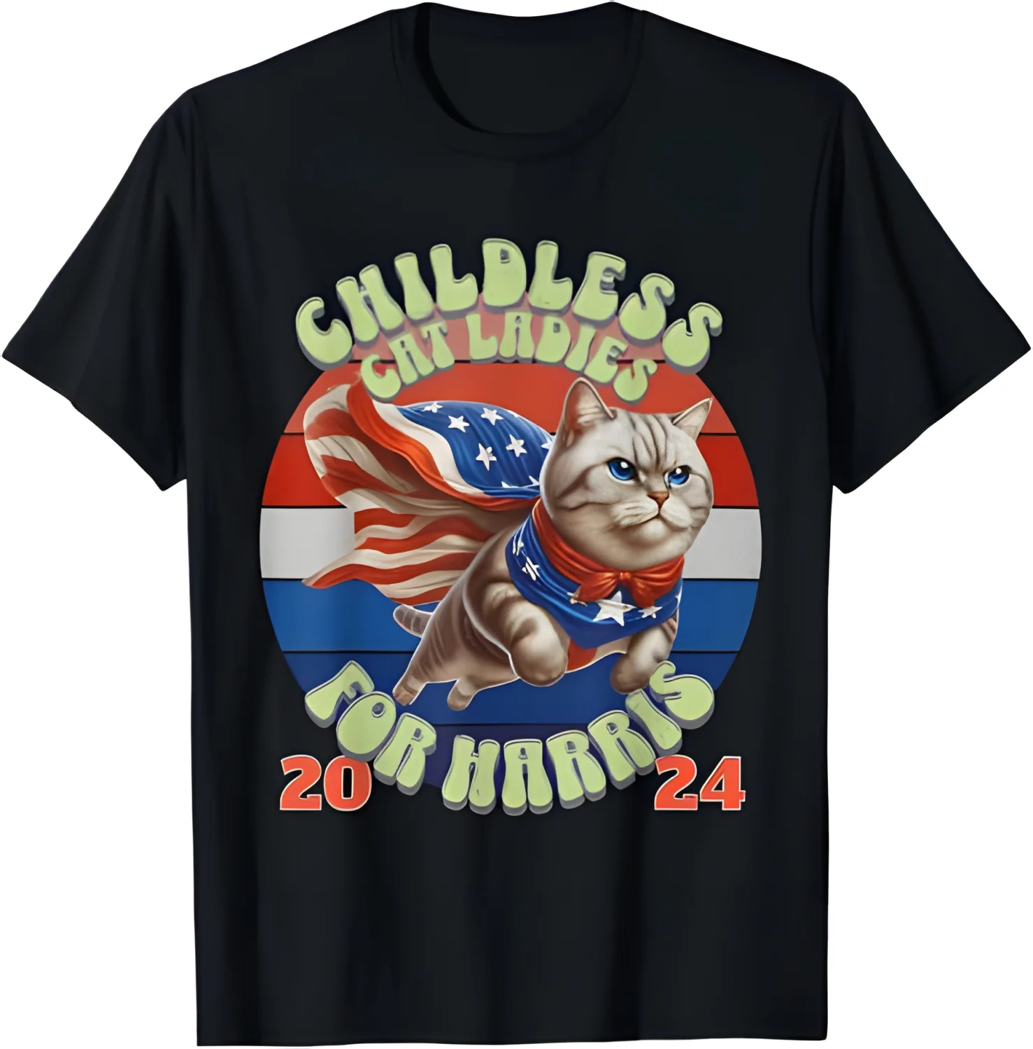 Kamala Childless Cat Ladies For Harris 2024 T-Shirt