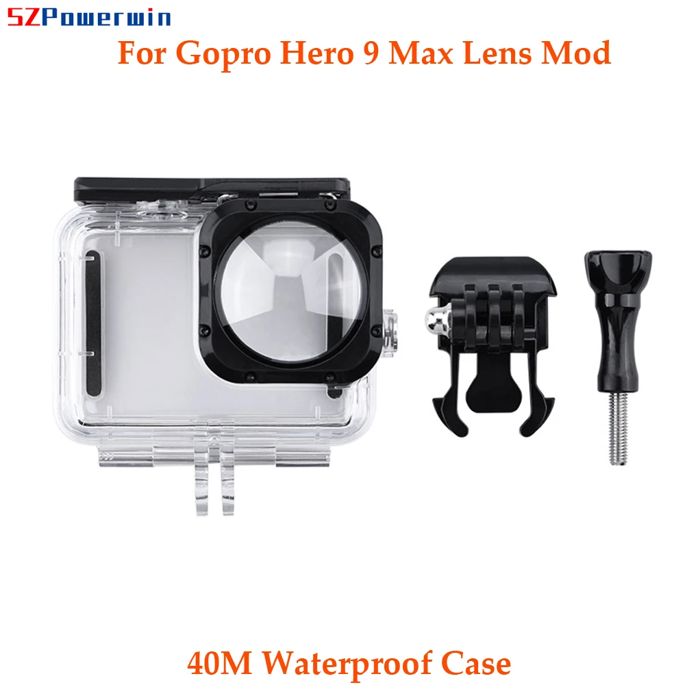 Carcasa Sumergible de 40 m para GoPro Hero 10 9 Max Lens Mod, Carcasa Protectora para Cámara de Acción