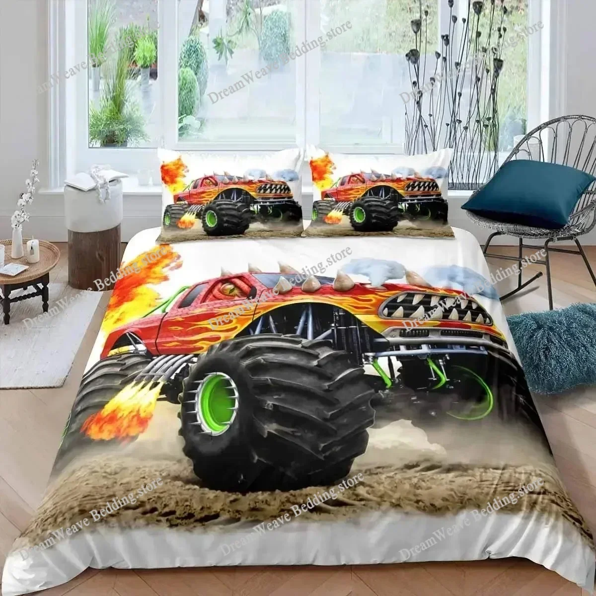 Jeep 4X4 Vehicle Duvet Cover Set One Click Repaint Never Stop Off-Road Adventure Automobiles Bedding Set,Sports Car Bedding Sets