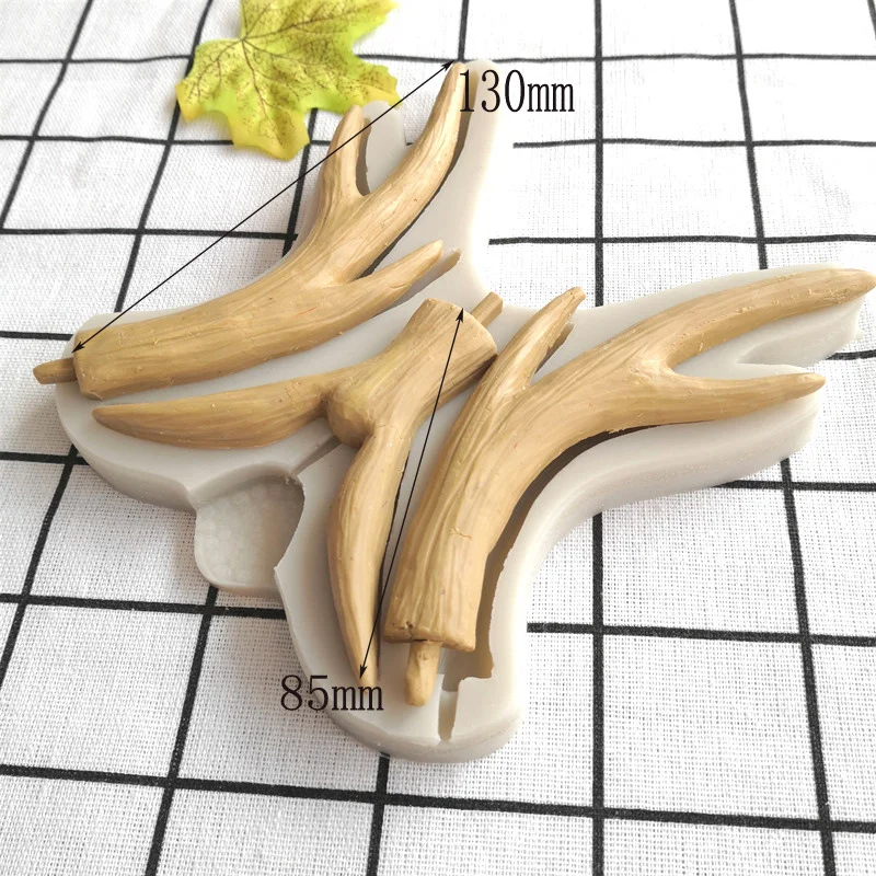 Big Deer Antlers Lace Resin Silicone Mold DIY Cake Chocolate Mousse Dessert Pastry Fondant Moulds Kitchen Baking Decoration Tool