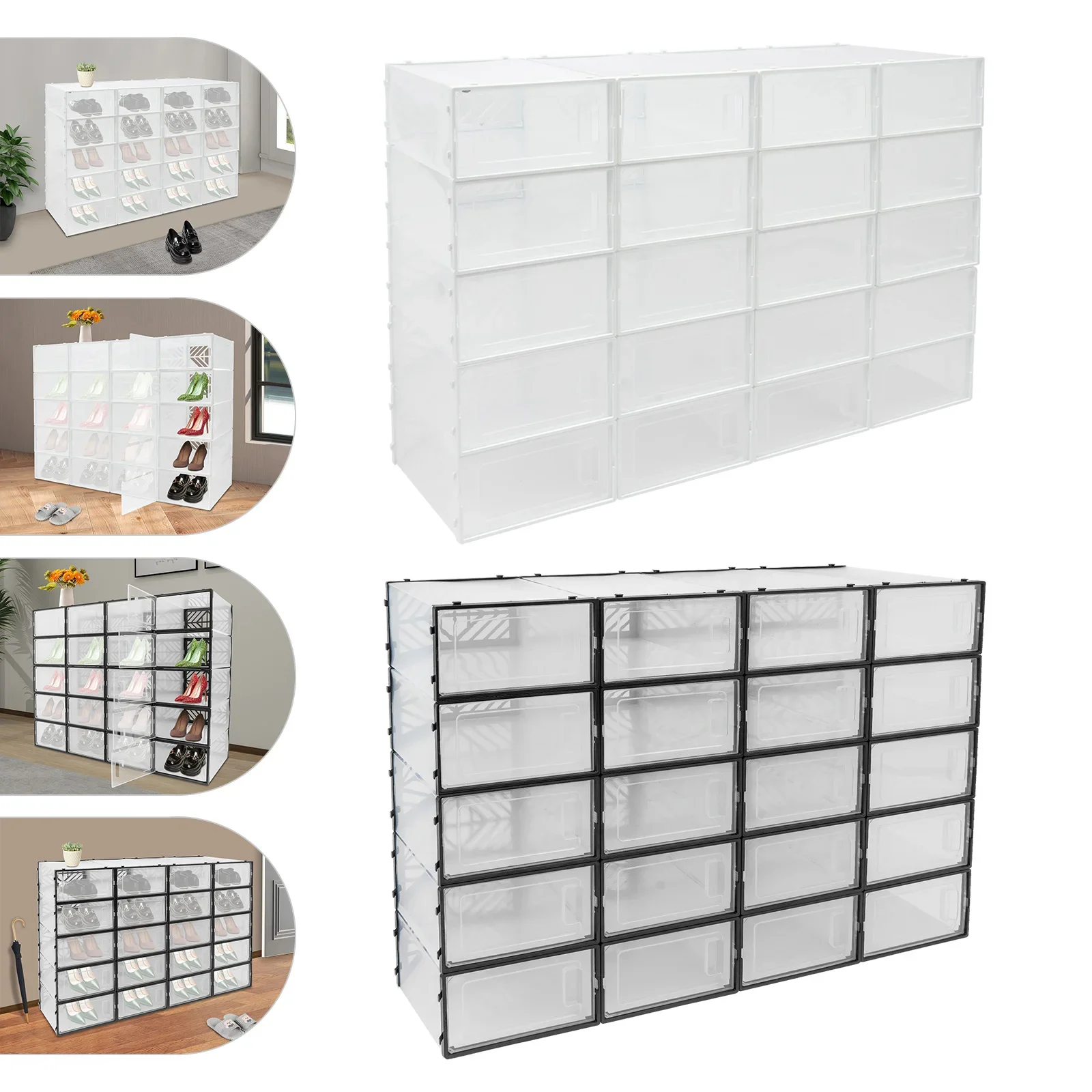 

Stackable shoe box, 20 piece shoe storage box, storage box for storing clothes, shoes, cosmetics