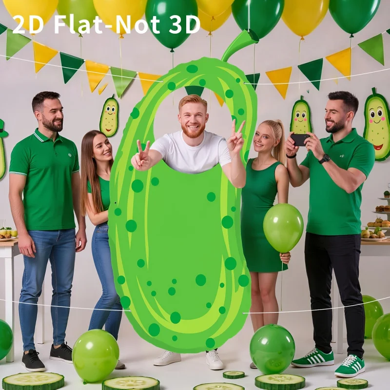 1 pancarta plana 2D con diseño de pepinillo, perfecta para una divertida tarta de lechuga. Ideal para celebraciones de cumpleaños originales. (wsj)