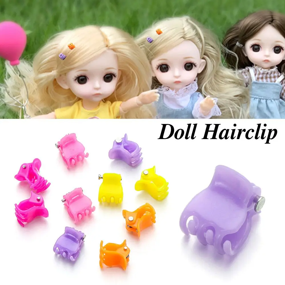 

10PCS Doll Mini Plastic Clip Children Hair Clip 1cm Doll Headwear Kid Head Clip Toys DIY For Girls Doll Accessories Girl Gift