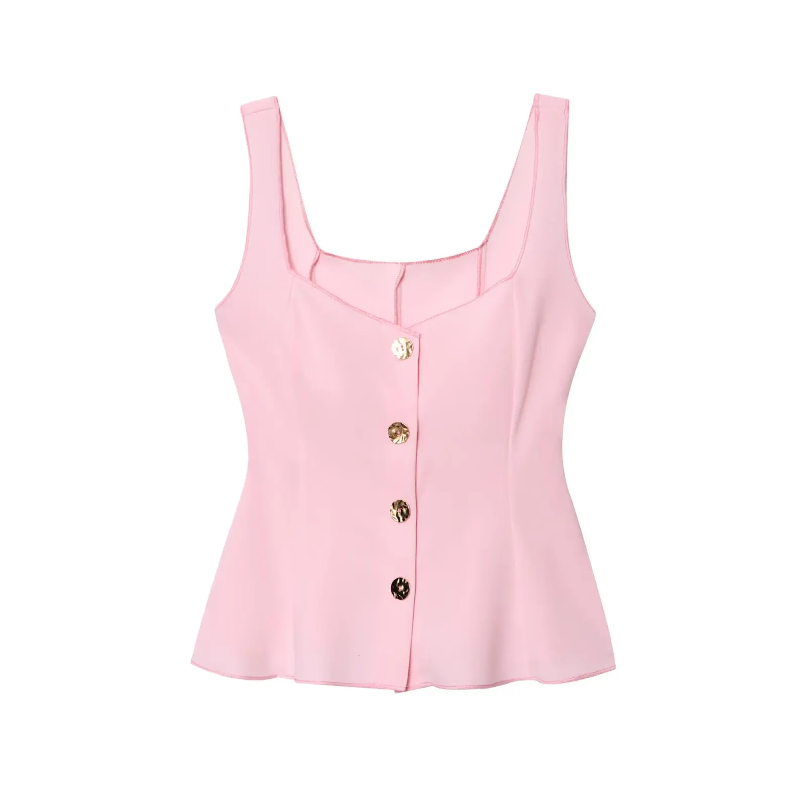 Spring New Style Women's Elastic Vest Top Three-color Short Skirt Hemline 55842292 Polyester Fiber Slim Fit Outerwear Single ...
