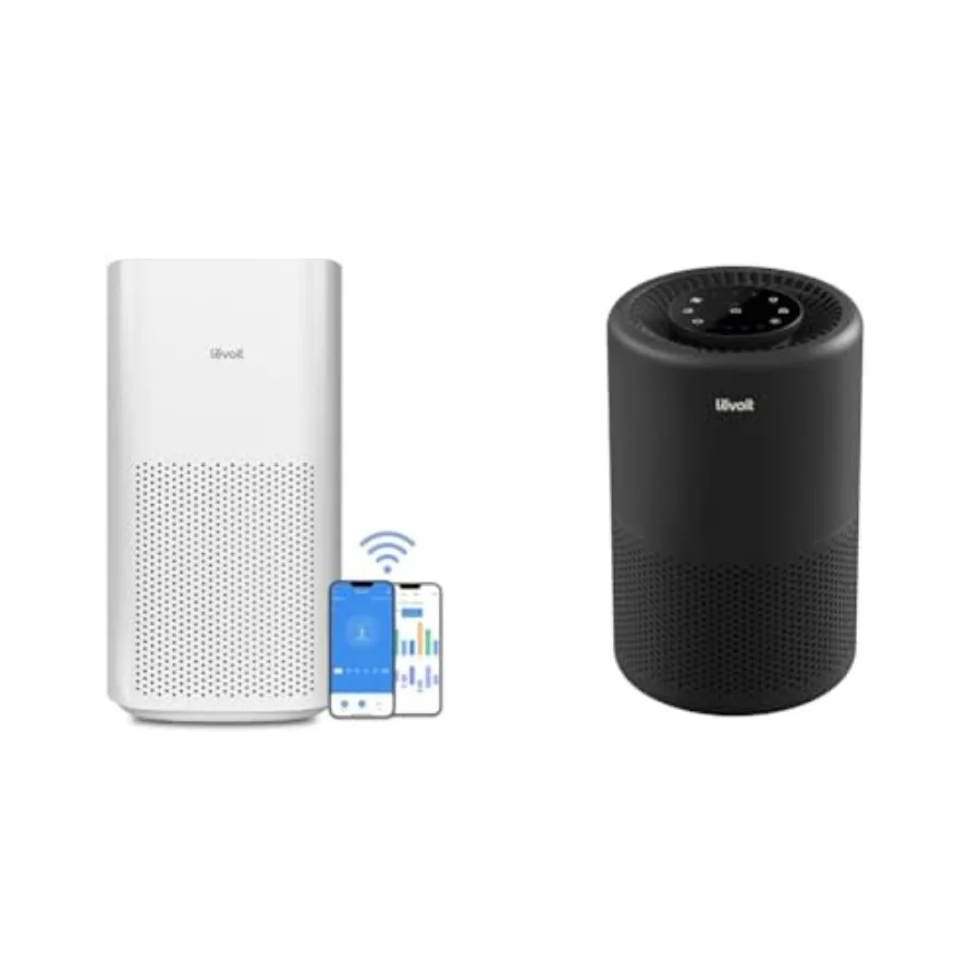

Air Purifiers for Home and Bedroom with Smart WiFi, HEPA Filter, Alexa Control White, Ultra-Quiet Operation, Real-Time Air Qual