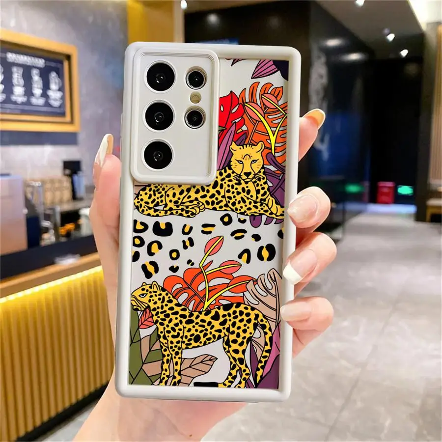 Case for Samsung Galaxy S26 Ultra S22 S25 S24 Plus S21 S24Ultra S20FE S25 Edge S23 FE Phone Cover Cool Leopard