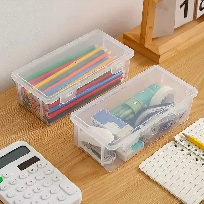 Multi-function Transparent Pencil Case Large-capacity Stackable Pencil Storage Box For Home Office School Pencil Case Stationery