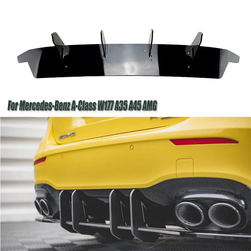 

For Mercedes Benz A Class W177 A35 A45 AMG 2019-2023 Rear Bumper Diffuser Rear Side Spoiler Splitters Upgrade Body Kit Tuning