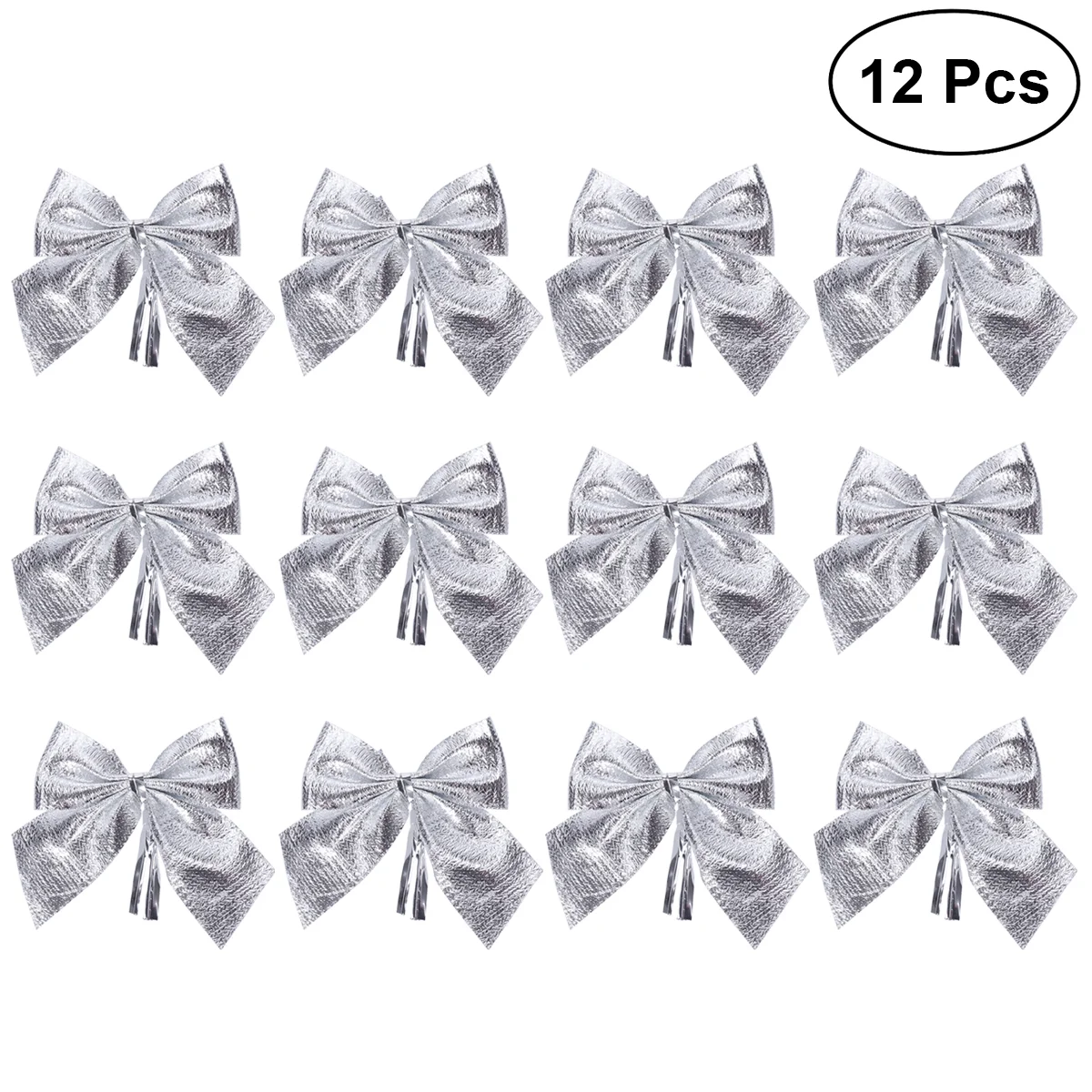 12 Pcs Glitter Decorative Bow Christmas Tree Decorations Ornaments Flash Pendant Sto