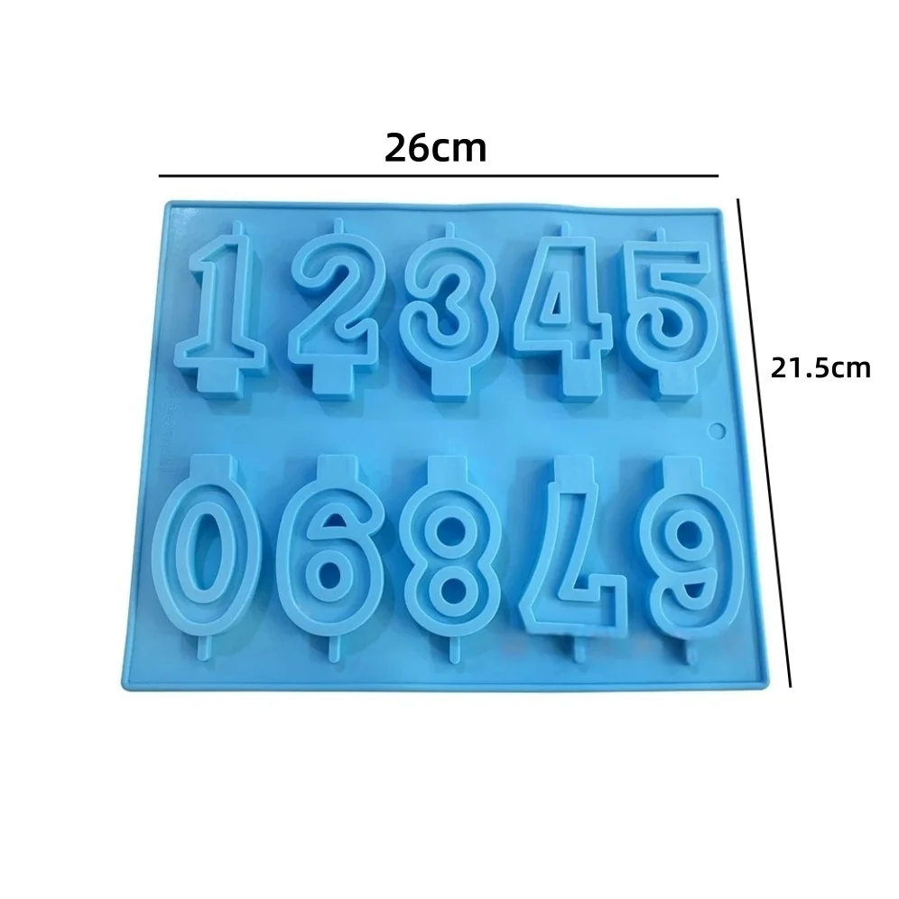 3D Arabic Number Birthday Candle Silicone Mold DIY Making Fondant Cake Chocolate Candy Mould Crafts Party Decorating Tool