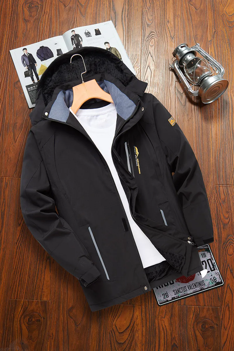 الشتاء سترة الرجال مصدات الرياح زائد سميكة الدافئة يندبروف الفراء معاطف الذكور العسكرية مقنعين Anorak جاكيتات الرجال جواكت شتوية