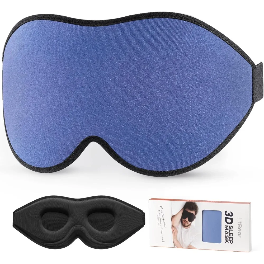 

LitBear Sleep Mask for Side Sleeper Women Men, Eye Mask for Sleeping Light Blocking, 3D Contoured Cup Sleeping Mask, Soft Breath