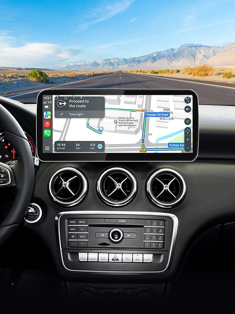 12,3" Ultra-Slim Linux-Display für Mercedes W204 S204 C-Klasse NTG4.0 2008-2010 Kabelloses CarPlay Android Auto OEM-Nachrüstung