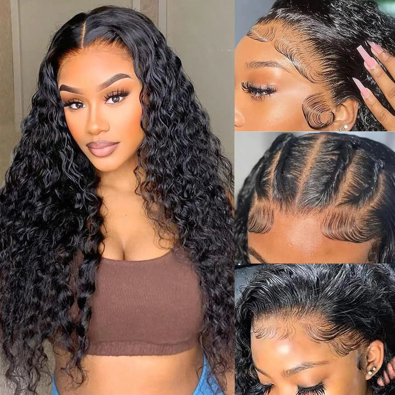 26 Inch Deep Wave Lace Front Wigs Human Hair 13x4 HD Lace Front Wigs Human Hair Pre Plucked Brazilian Deep Wave Wig Human Hair