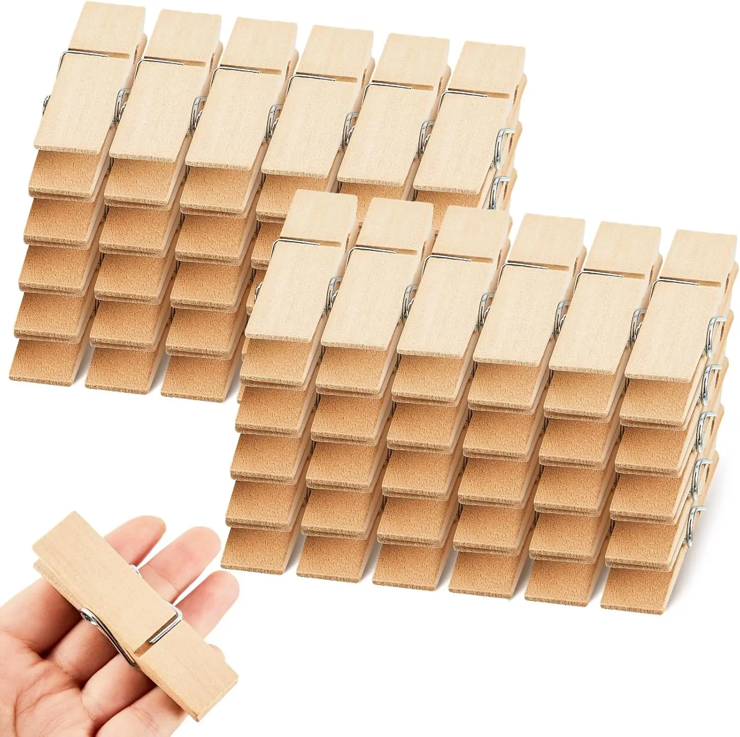 

Large Wooden Clothespins 90 Pcs Heavy Duty DIY Clips for Laundry Hanging Clothes Craft Opened Bags Display