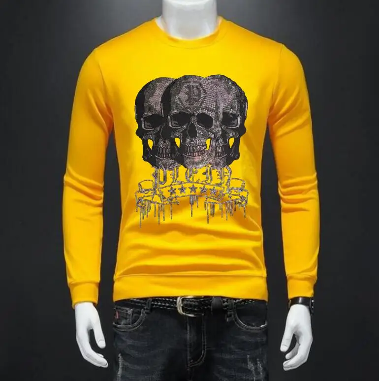Rhinestones Men Anime Sweatshirts Casual Streetwear Diamonds long sleeve Hot drill hoodies Men\'s Clothing