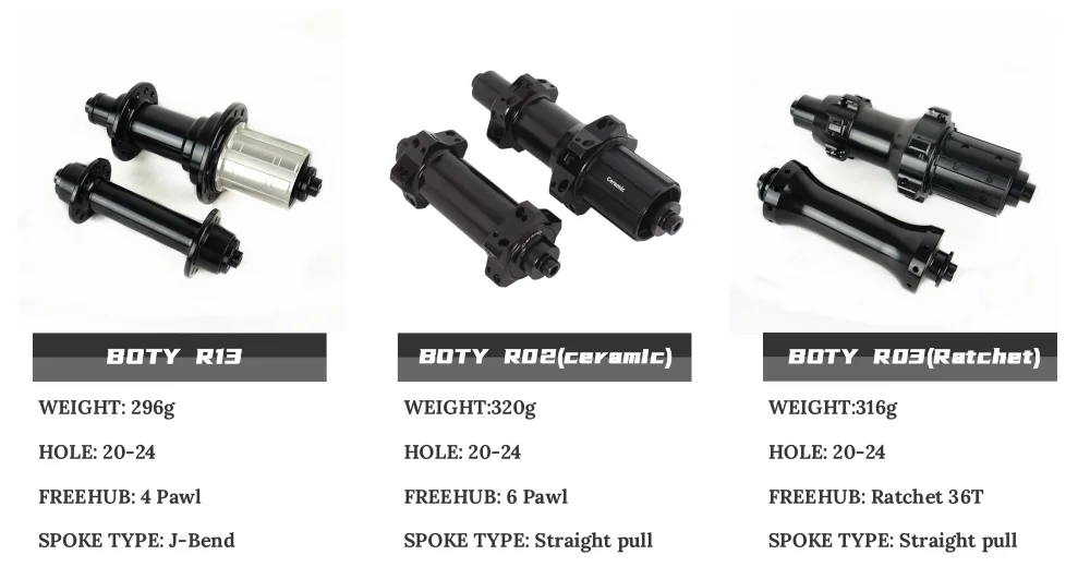 BOTY 700C Road Rim Brake Carbon Wheelset Clincher/Tubeless/Tubular Bicycle Racing Wheels Ceramic/Ratchet Hub available