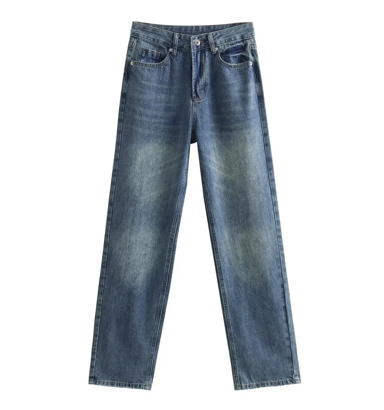 

Облегающие джинсы с высокой талией, женские модные осенне-зимние новые универсальные прямые длинные брюки, утягивающие джинсы с высокой талией