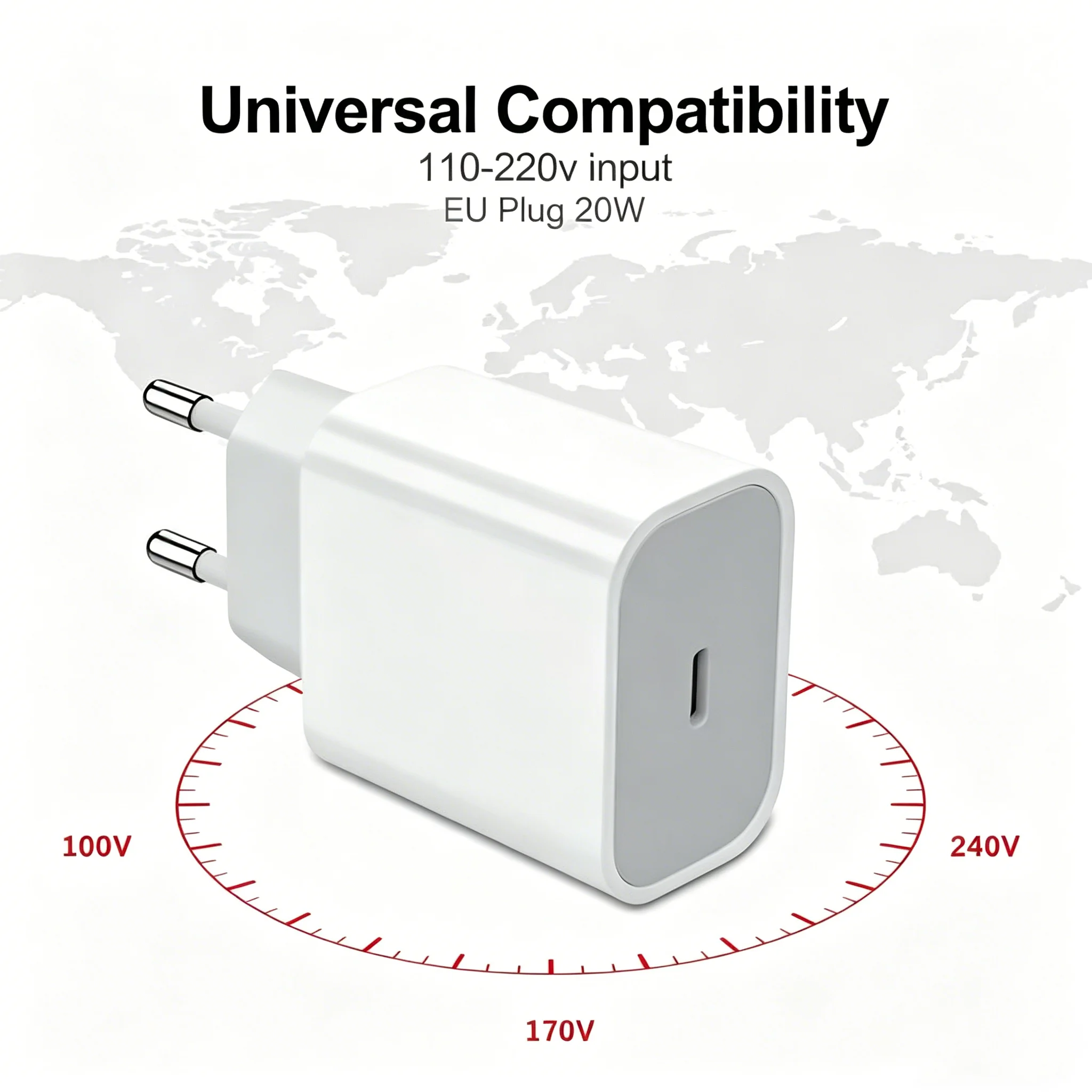 For phonePD 20W USB Phone Charger Fast Charger for Phone Pad Samsung OnePlus Wall Quick Charge Adapter TypeC Cable EU/US Plug