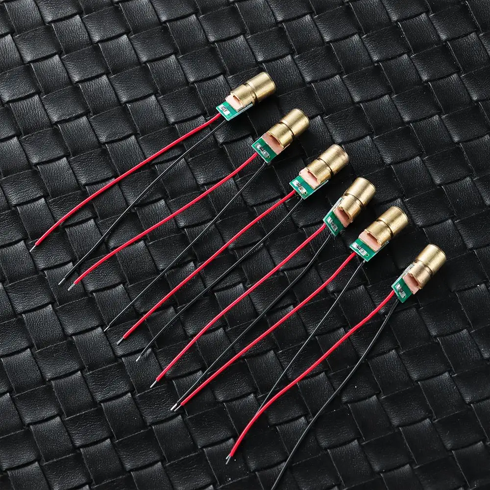 1/3/5/10pcs Laser diode 650nm 6mm 3V 5 million watt Adjustable Laser Dot Diode Module Red Copper Head