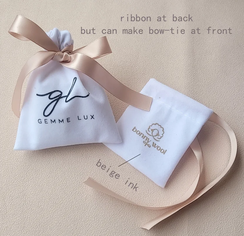Velvet Ribbon Gift Bags Makeup Lipstick Drawstring Pouches Perfume Essential oils Luxury Brooch Pin Jewelry Pouch