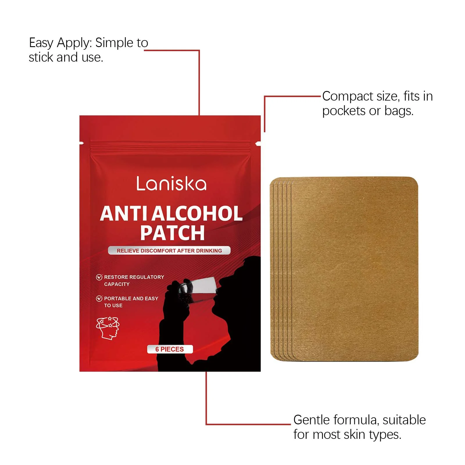 Anti Alcohol Patch Relief Alcohol Addiction Hangover Treatment Protect Liver Reduce Post-Drinking Discomfort Quit Drinking Patch