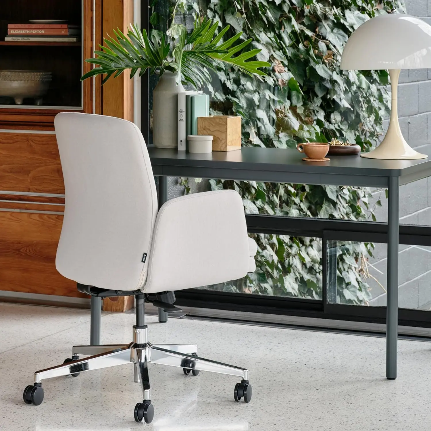 Branch Softside Mid Century Modern Office Chair, Fabric - Removable Arms & Mid Back Design With Luxury Cloud-Like Comfort -