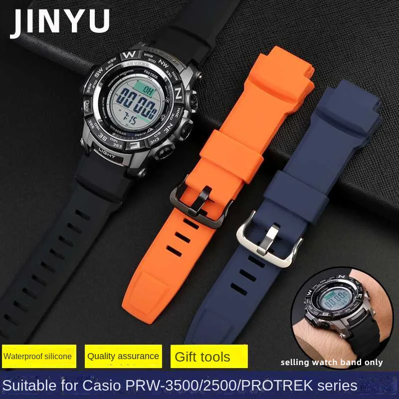 Silicone Watch Strap 18mm for Casio G-shock Watchband Protrek PRG-500 510 550 280 250 PRG-260 270 500 PRW-3500 2500 5100 Band