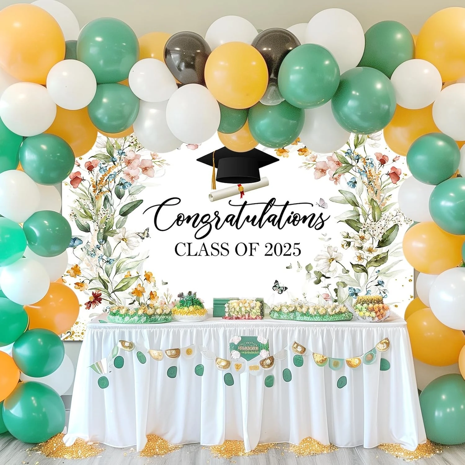 خلفيات زهور للتخرج بألوان مائية من فئة الزهور لعام 2025، مستلزمات الحفلات، خلفيات استوديو التصوير الفوتوغرافي