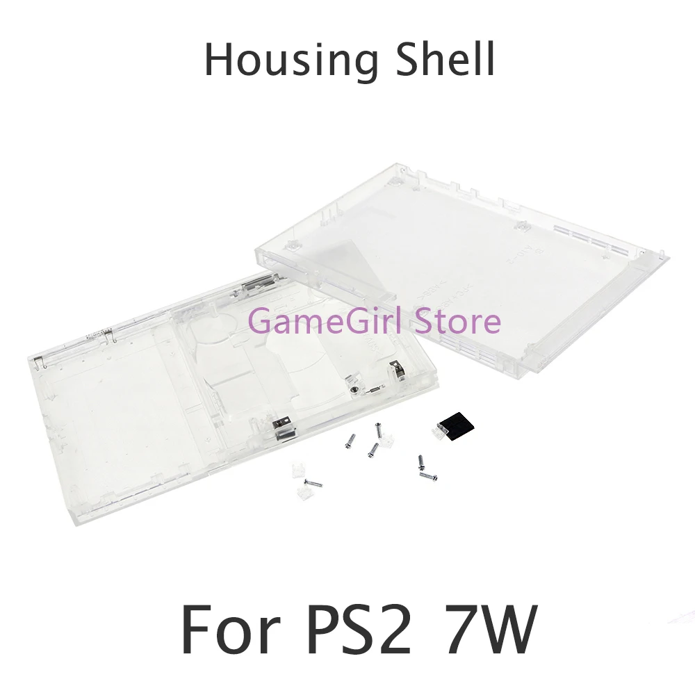 

1Set Full Set of Clear Housing Shell Transparent Case Cover with Screws For PlayStation 2 PS2 7W 9W 70000 90000 Replacement Kits