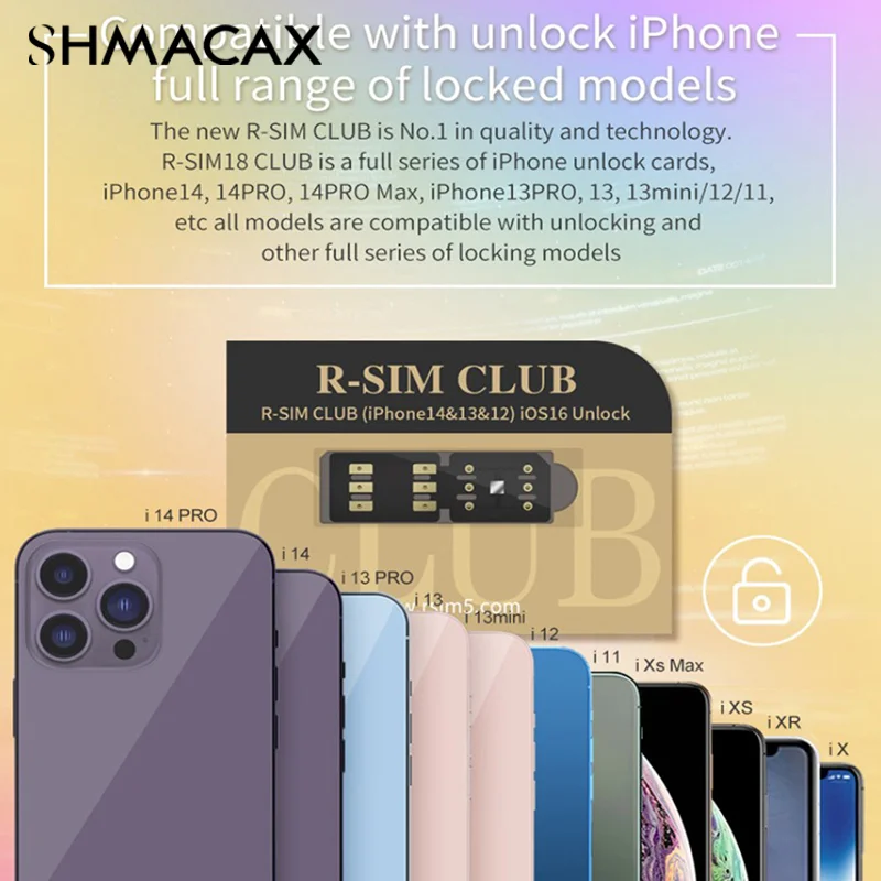 R-SIM18 CLUB rsim club R-SIMCLUB CPU Unlocking Card Sim Card Sticker For RSIM